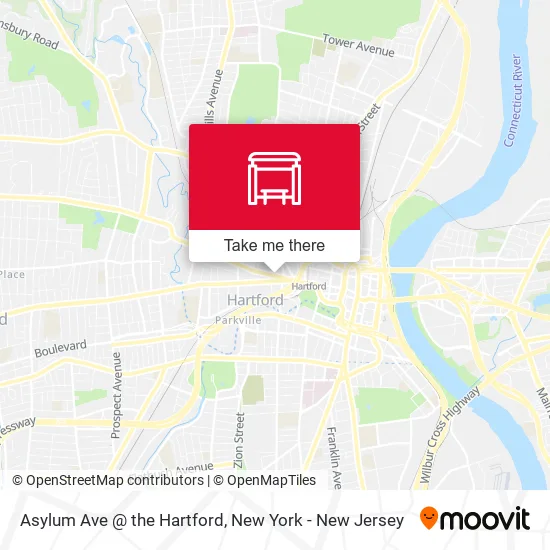 Mapa de Asylum Ave @ the Hartford