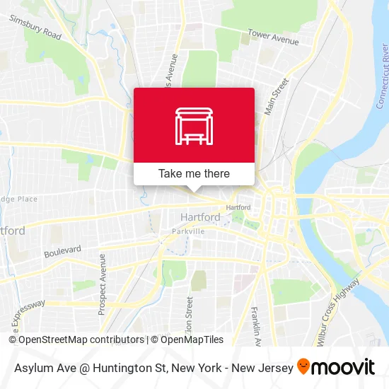 Mapa de Asylum Ave @ Huntington St