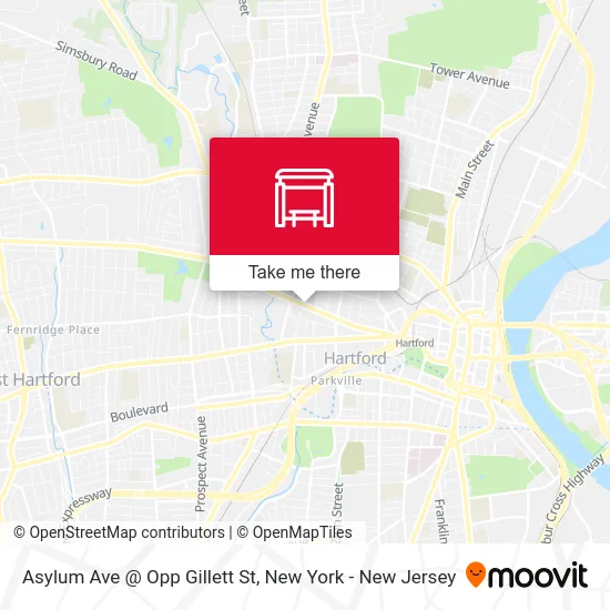 Mapa de Asylum Ave @ Opp Gillett St