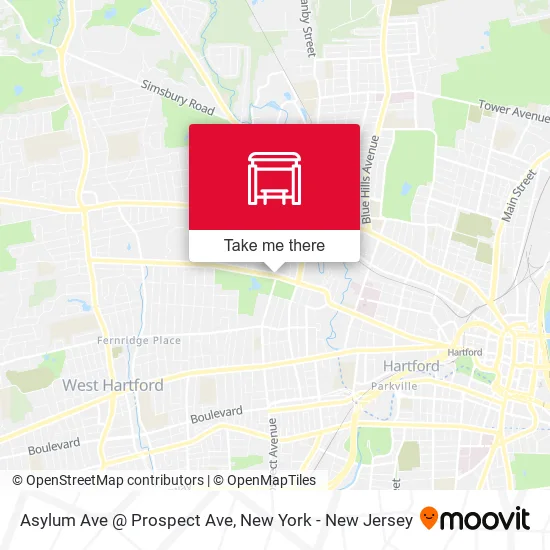Mapa de Asylum Ave @ Prospect Ave