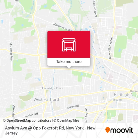 Mapa de Asylum Ave @ Opp Foxcroft Rd