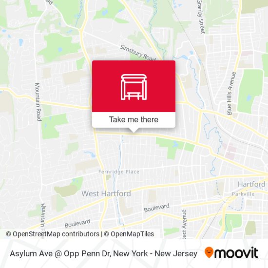 Mapa de Asylum Ave @ Opp Penn Dr