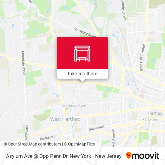 Mapa de Asylum Ave @ Opp Penn Dr