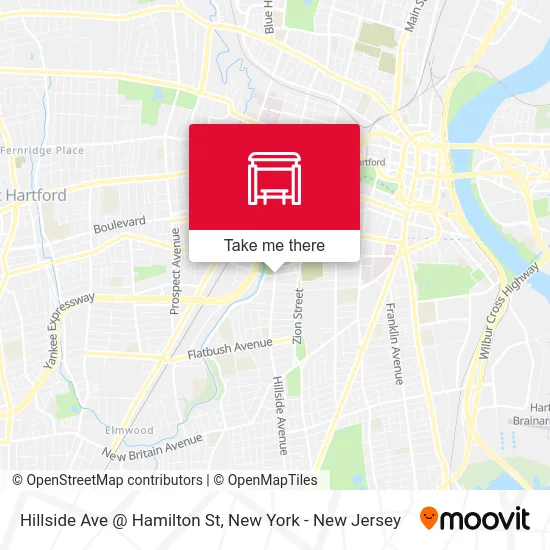 Hillside Ave @ Hamilton St map