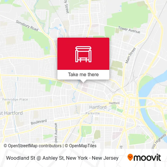 Woodland St @ Ashley St map