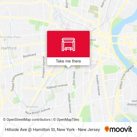 Hillside Ave @ Hamilton St map