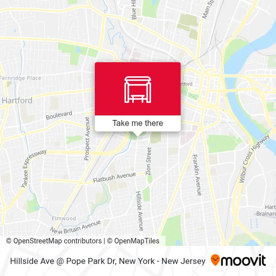 Hillside Ave @ Pope Park Dr map