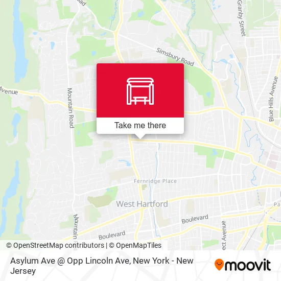 Mapa de Asylum Ave @ Opp Lincoln Ave