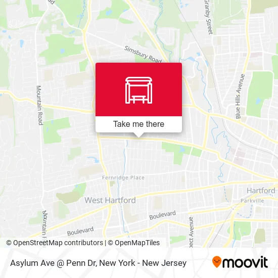 Mapa de Asylum Ave @ Penn Dr