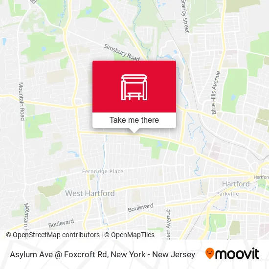 Mapa de Asylum Ave @ Foxcroft Rd