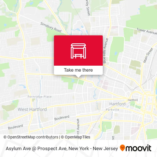 Mapa de Asylum Ave @ Prospect Ave