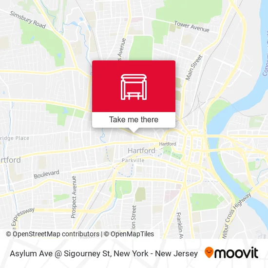 Mapa de Asylum Ave @ Sigourney St