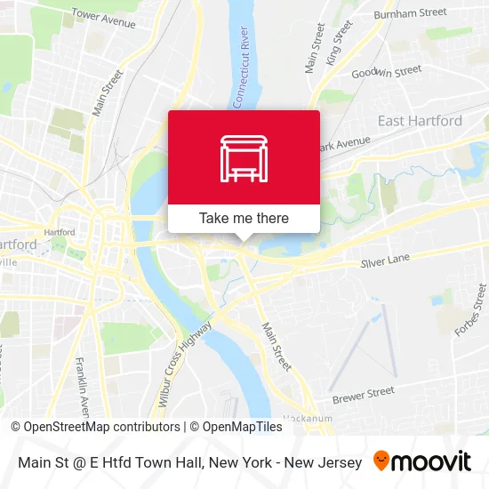 Main St @ E Htfd Town Hall map