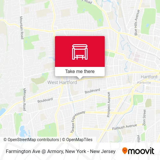 Farmington Ave @ Armory map