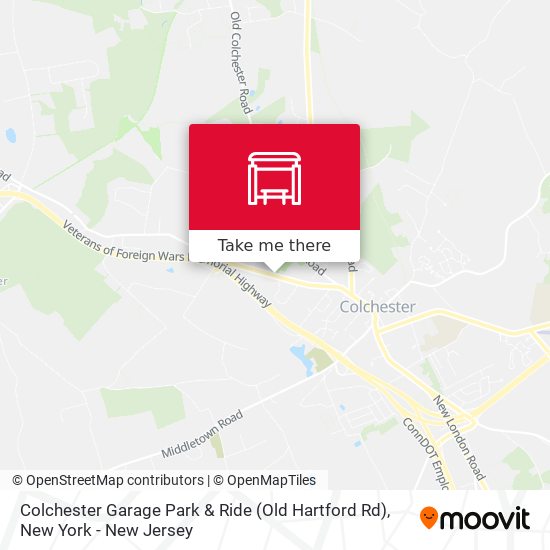 Mapa de Colchester Garage Park & Ride (Old Hartford Rd)
