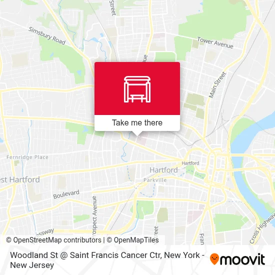 Woodland St @ Saint Francis Cancer Ctr map
