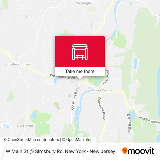 W Main St @ Simsbury Rd map