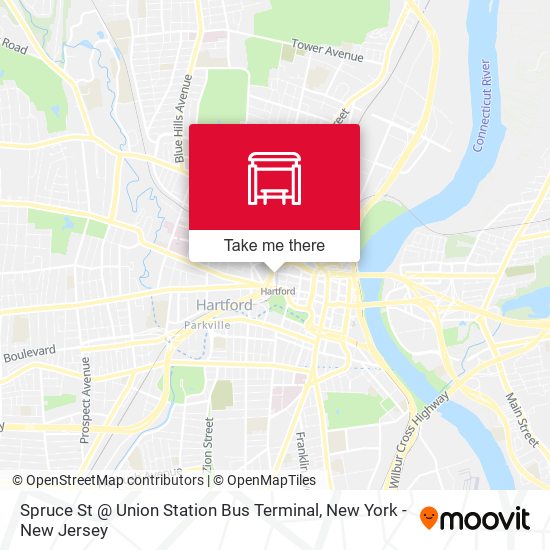 Spruce St @ Union Station Bus Terminal map