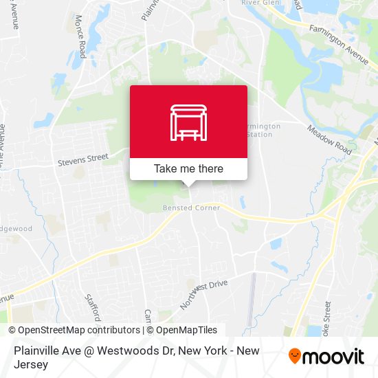 Plainville Ave @ Westwoods Dr map