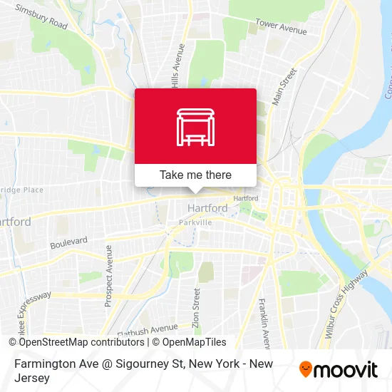 Farmington Ave @ Sigourney St map