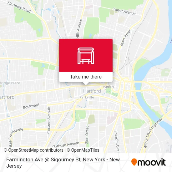 Farmington Ave @ Sigourney St map