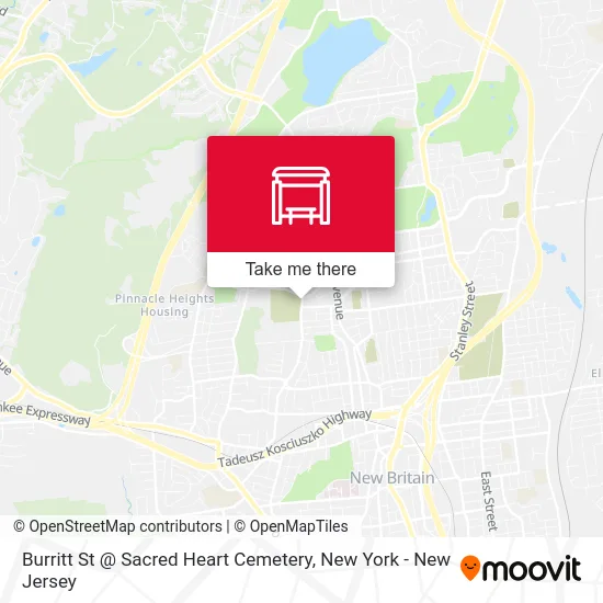 Burritt St @ Sacred Heart Cemetery map