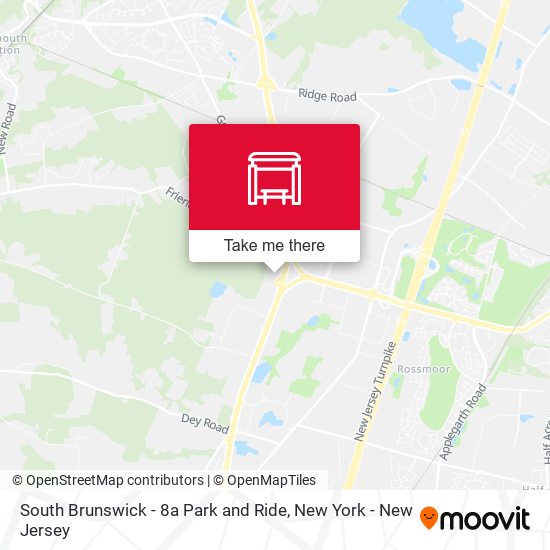 South Brunswick - 8a Park and Ride map