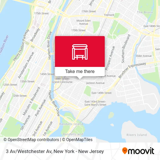 3 Av/Westchester Av map