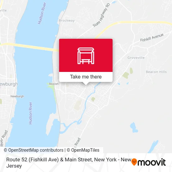 Route 52 (Fishkill Ave) & Main Street map
