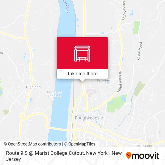 Route 9 S @ Marist College Cutout map