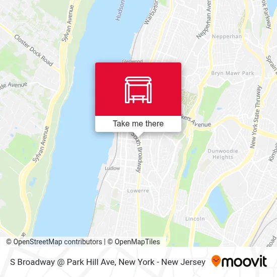 S Broadway @ Park Hill Ave map