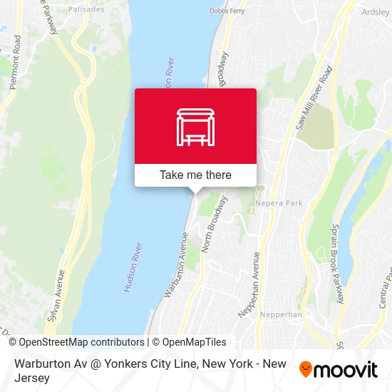Warburton Av @ Yonkers City Line map