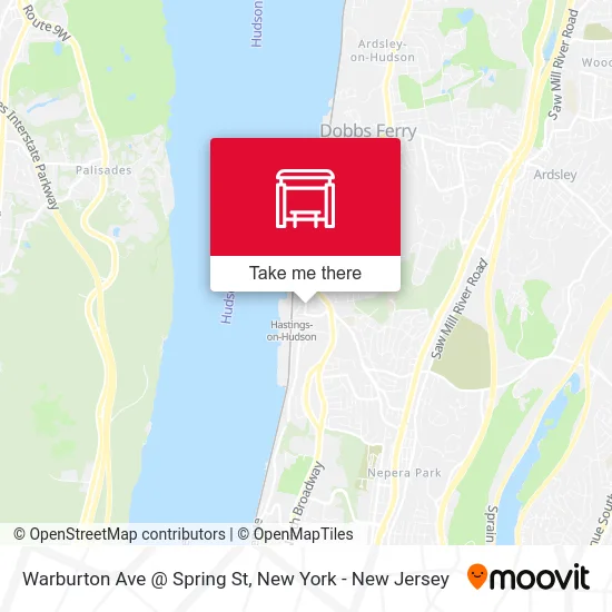 Warburton Ave @ Spring St map