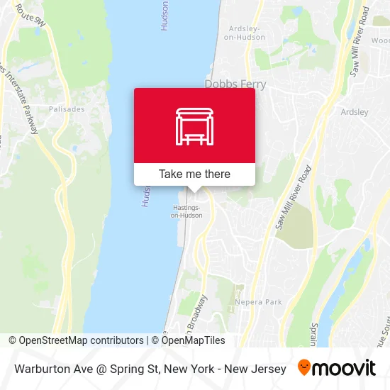Warburton Ave @ Spring St map
