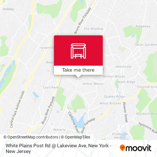 White Plains Post Rd @ Lakeview Ave map