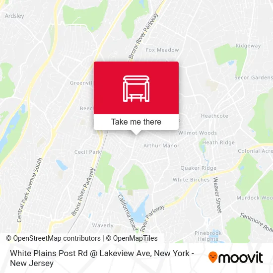 White Plains Post Rd @ Lakeview Ave map