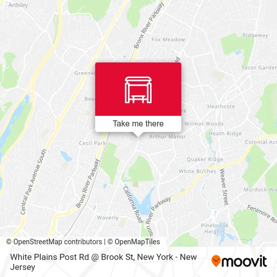 White Plains Post Rd @ Brook St map