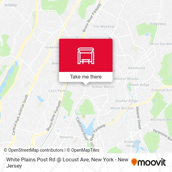 White Plains Post Rd @ Locust Ave map