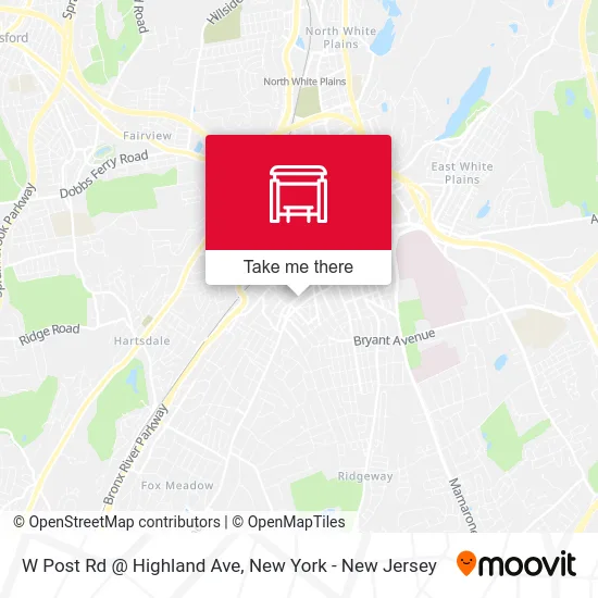 W Post Rd @ Highland Ave map