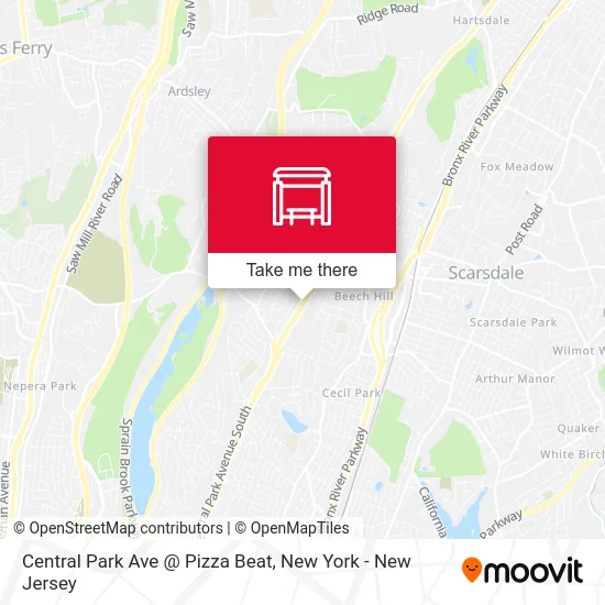 Central Park Ave @ Pizza Beat map