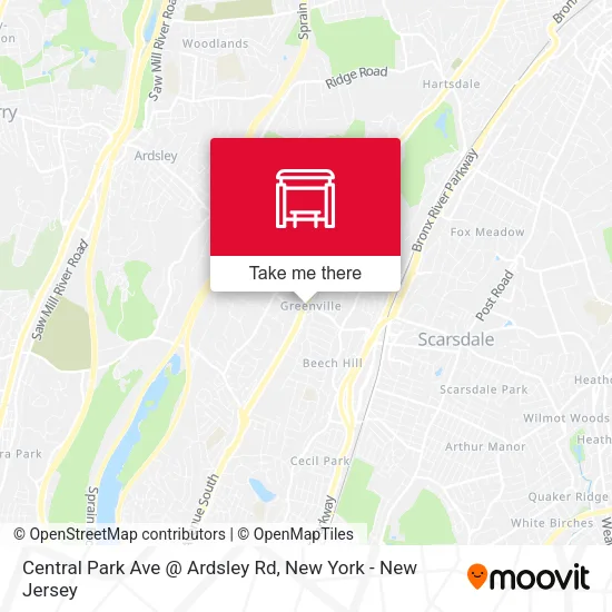 Mapa de Central Park Ave @ Ardsley Rd