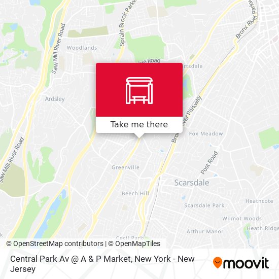 Central Park Av @ A & P Market map