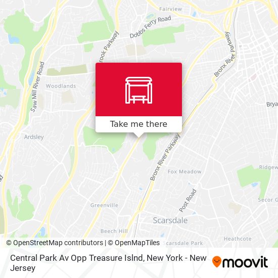 Central Park Av Opp Treasure Islnd map