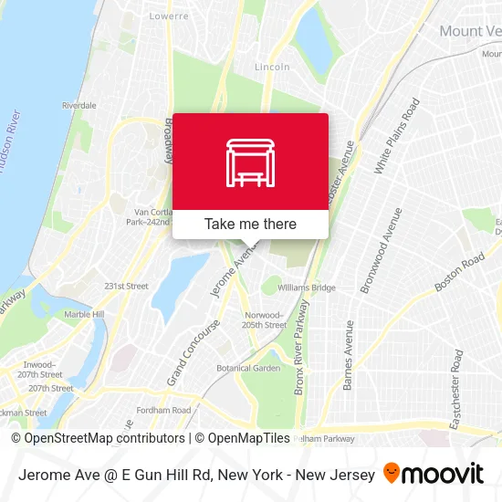 Mapa de Jerome Ave @ E Gun Hill Rd