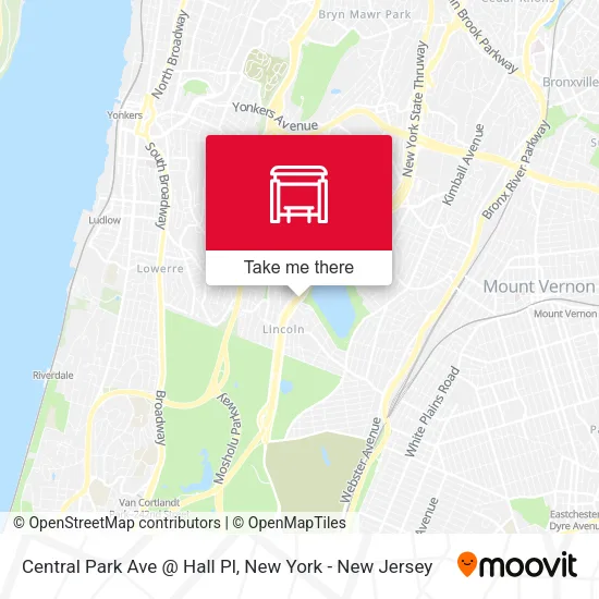 Mapa de Central Park Ave @ Hall Pl