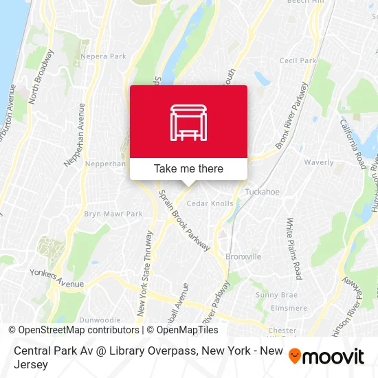Central Park Av @ Library Overpass map