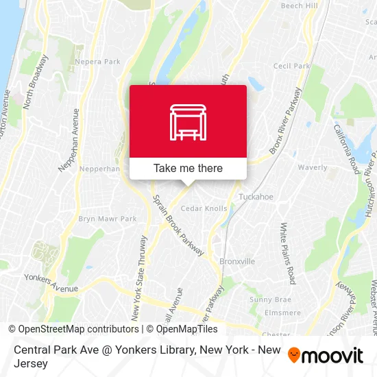Central Park Ave @ Yonkers Library map