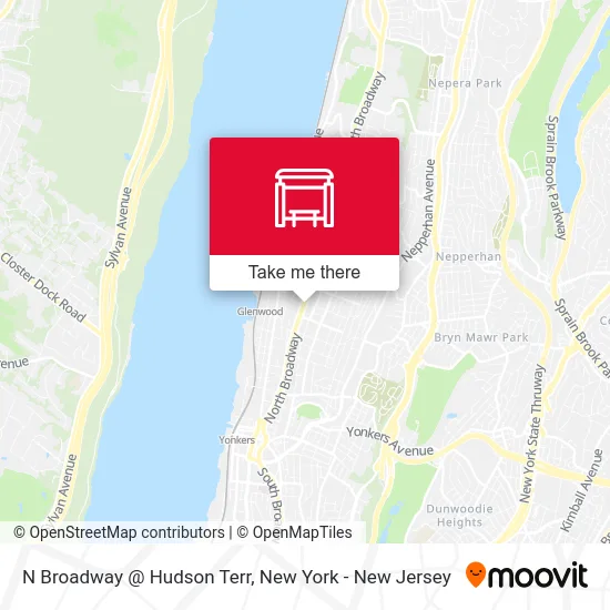 N Broadway @ Hudson Terr map