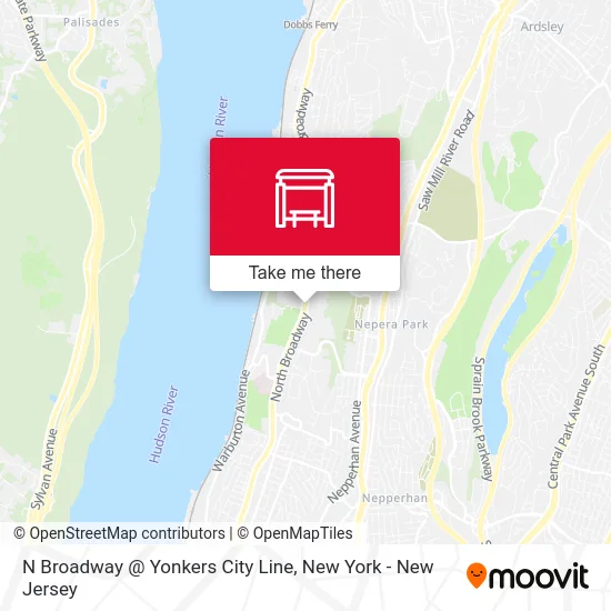 N Broadway @ Yonkers City Line map