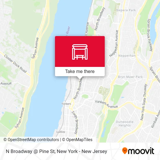 N Broadway @ Pine St map